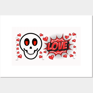 Skull love Posters and Art